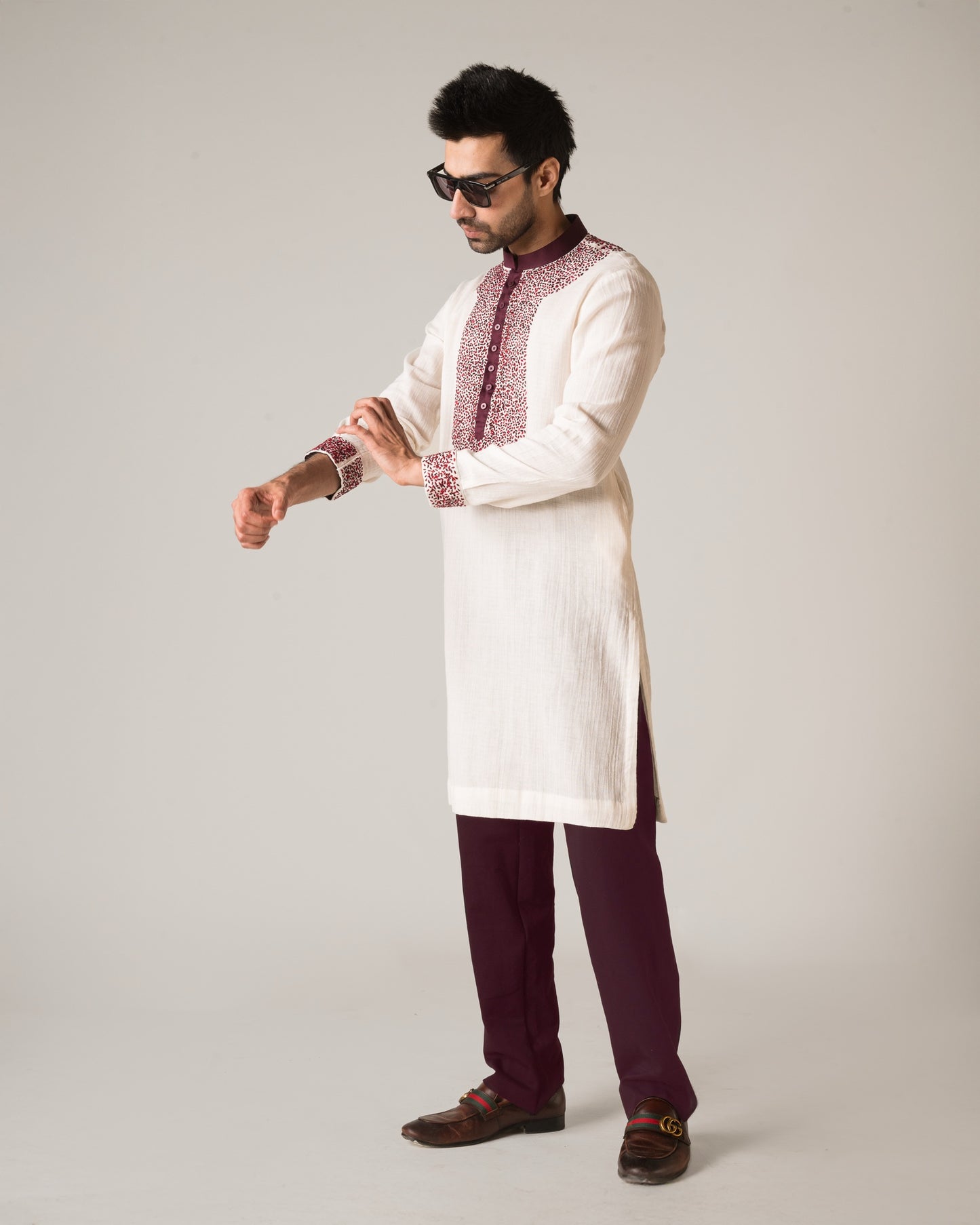 Scatter Yoke n Cuff Kurta