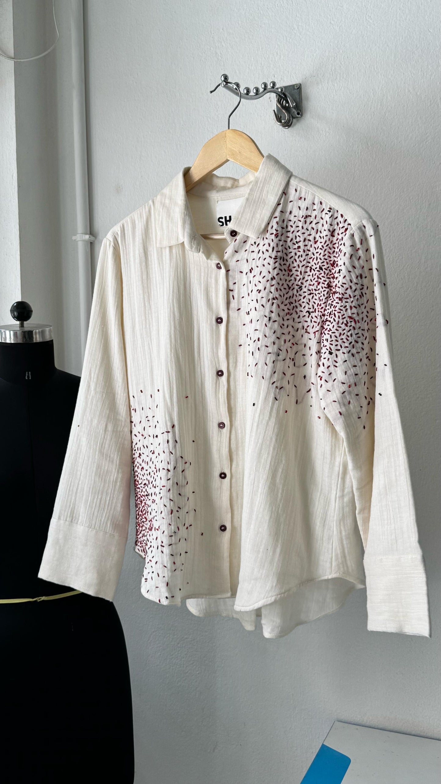 Crinkled Cotton Scatter Shirt