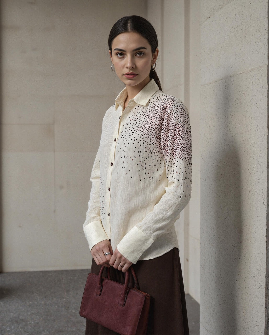 Crinkled Cotton Scatter Shirt