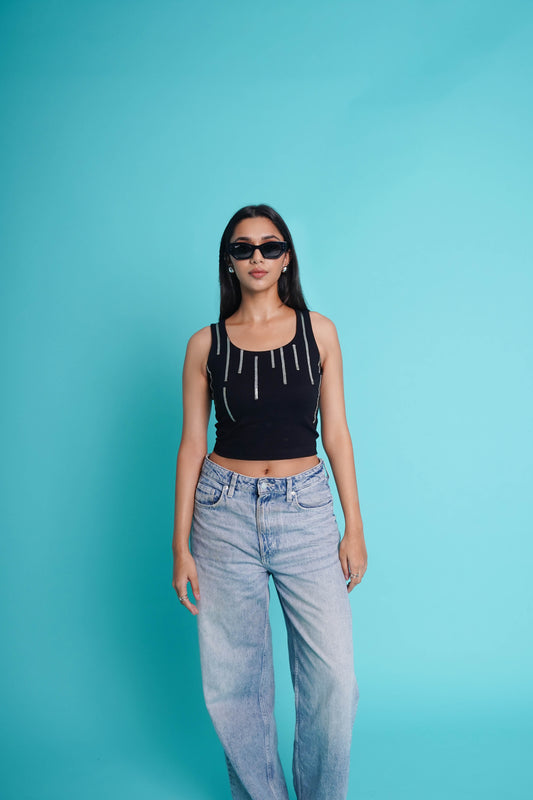 Broken Lline Black Top