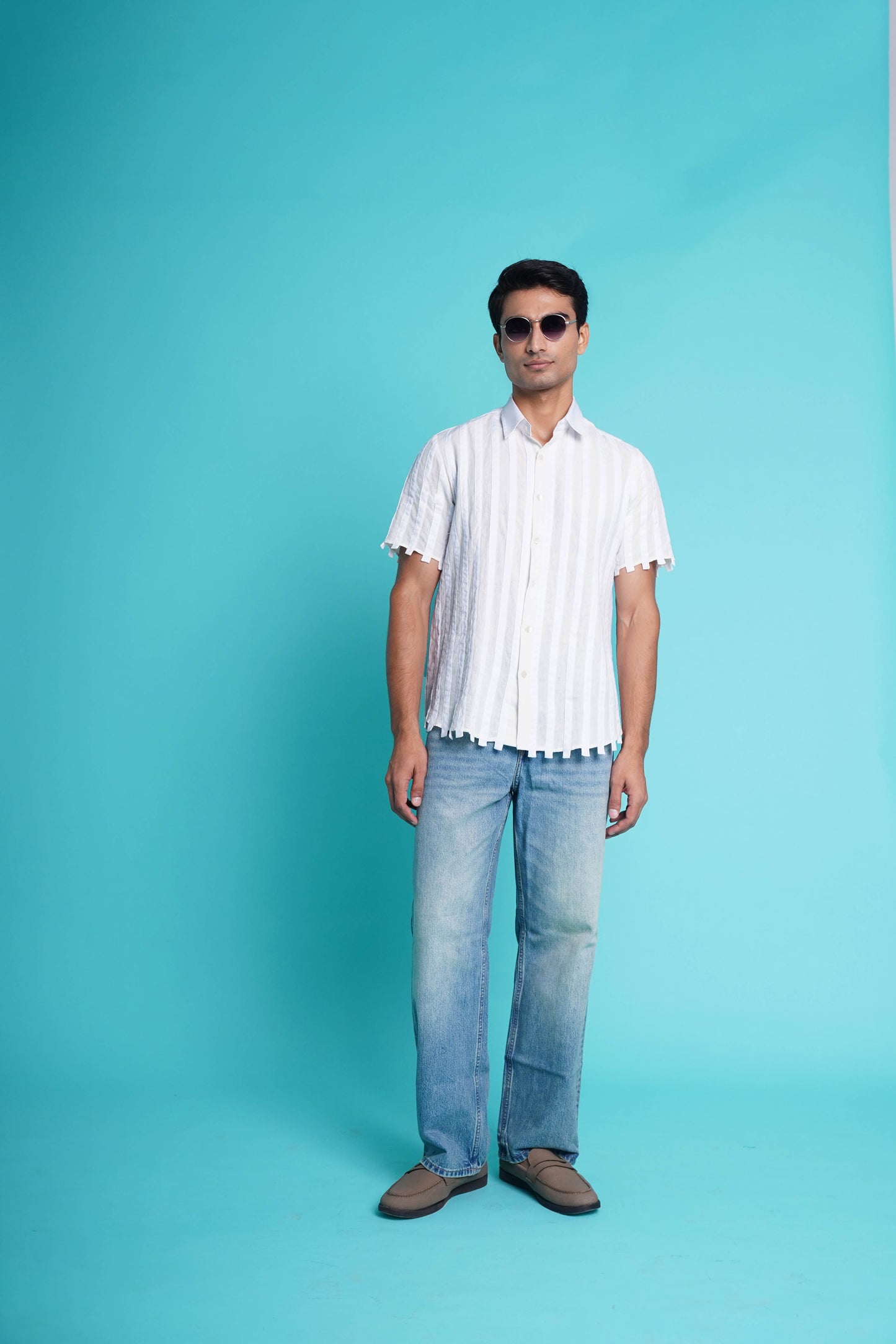 White on White Linen Shirt