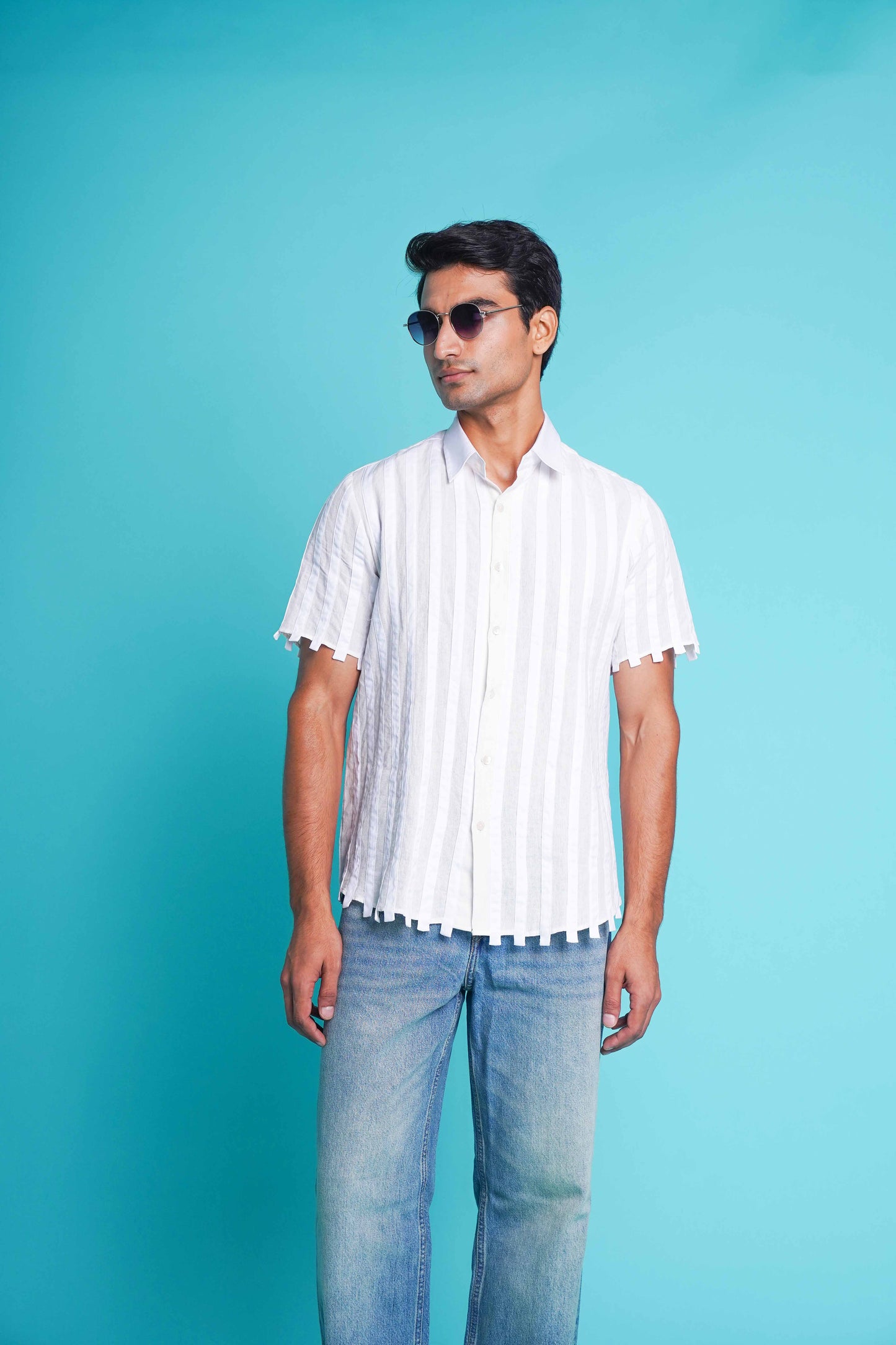 White on White Linen Shirt