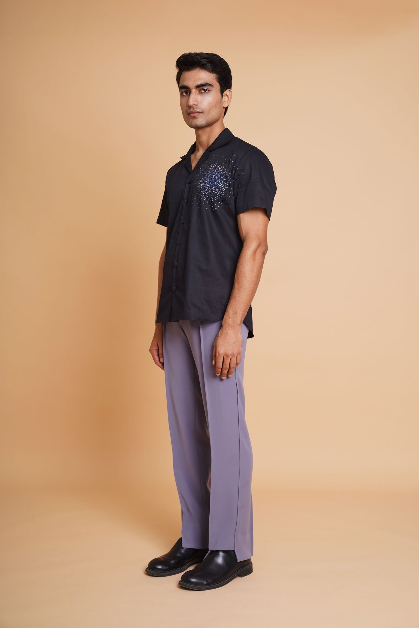 Scatter Half Shirt Camp Collar