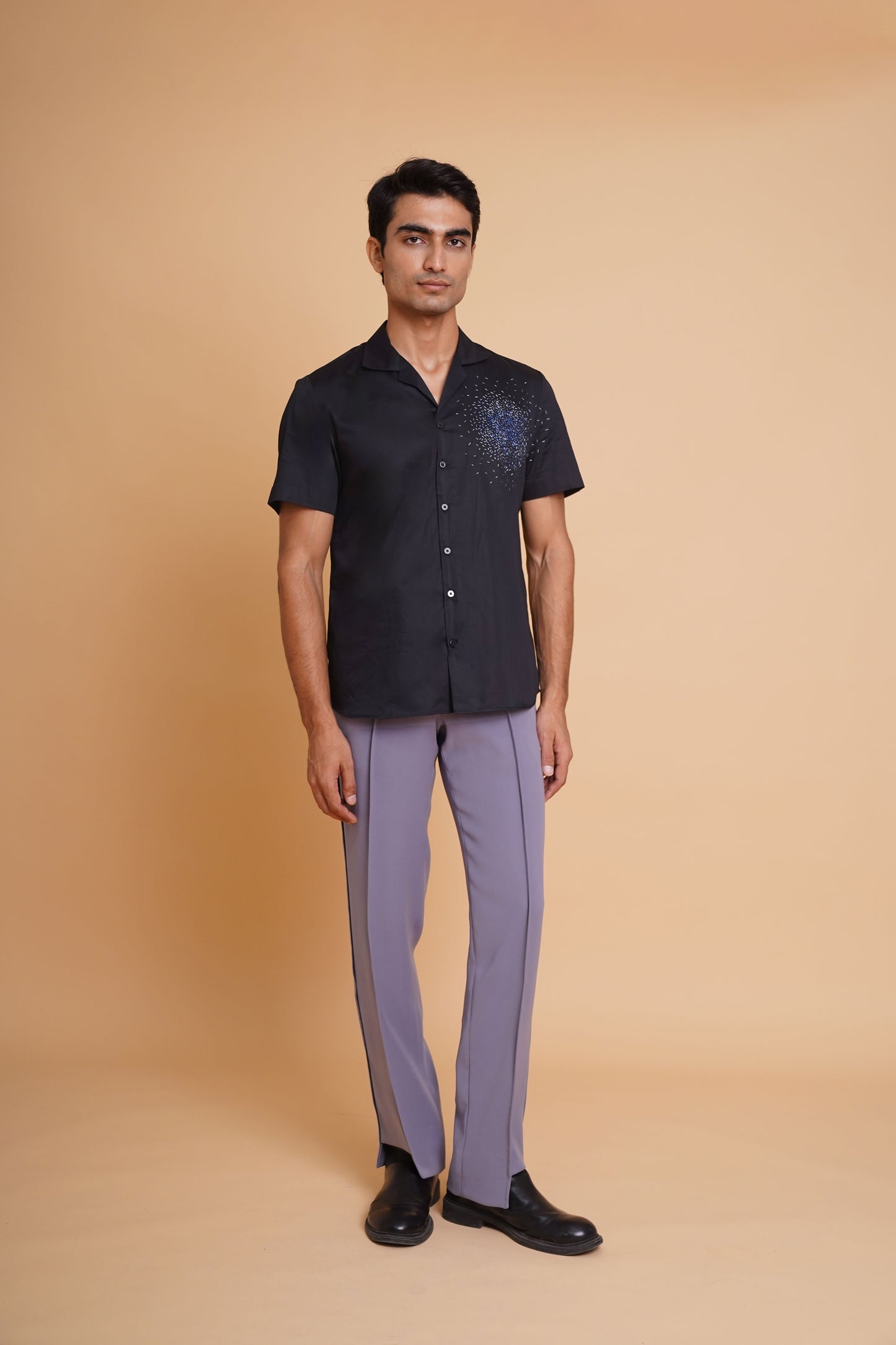 Scatter Half Shirt Camp Collar