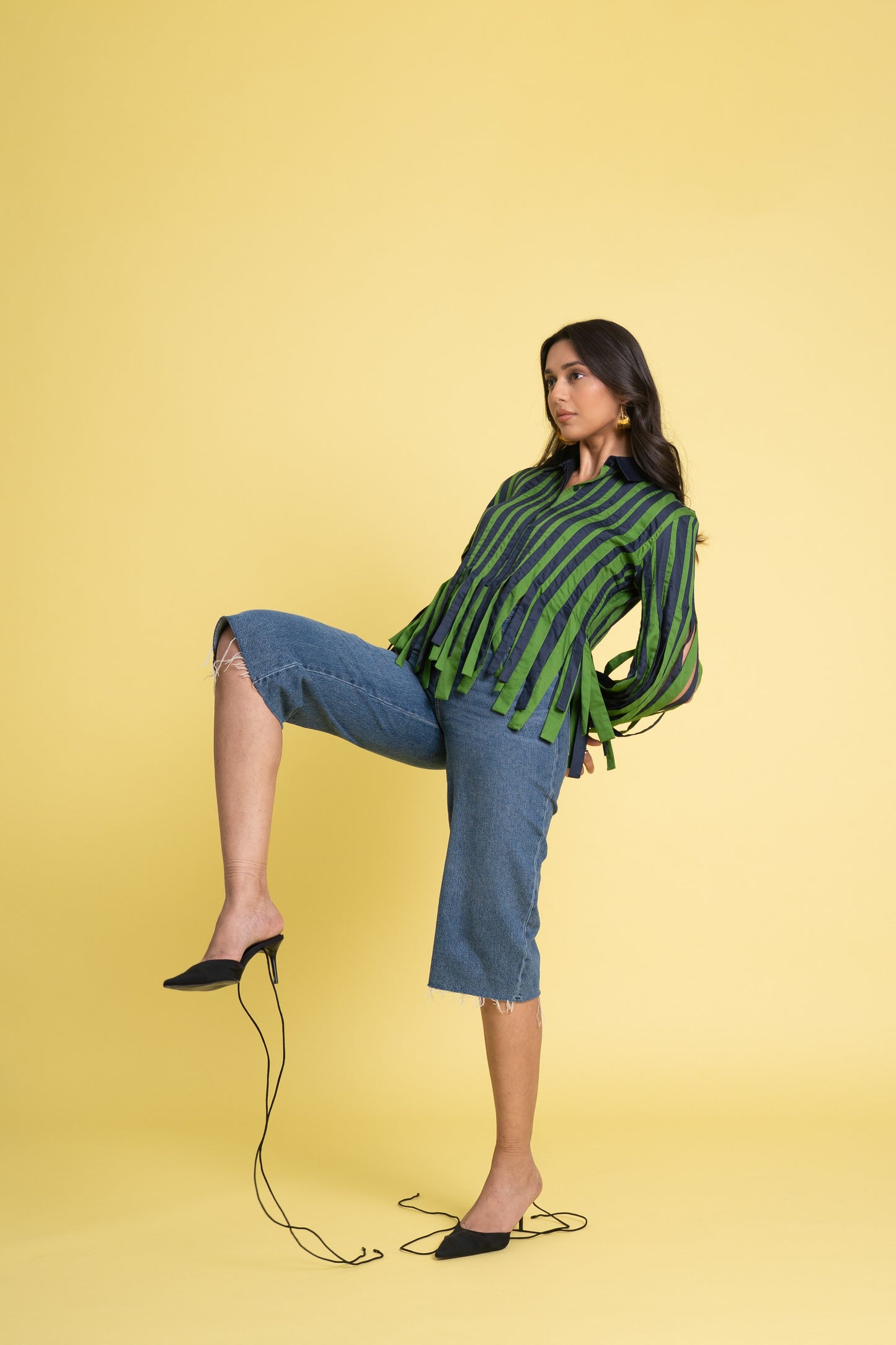 Green Blue Panel Shirt