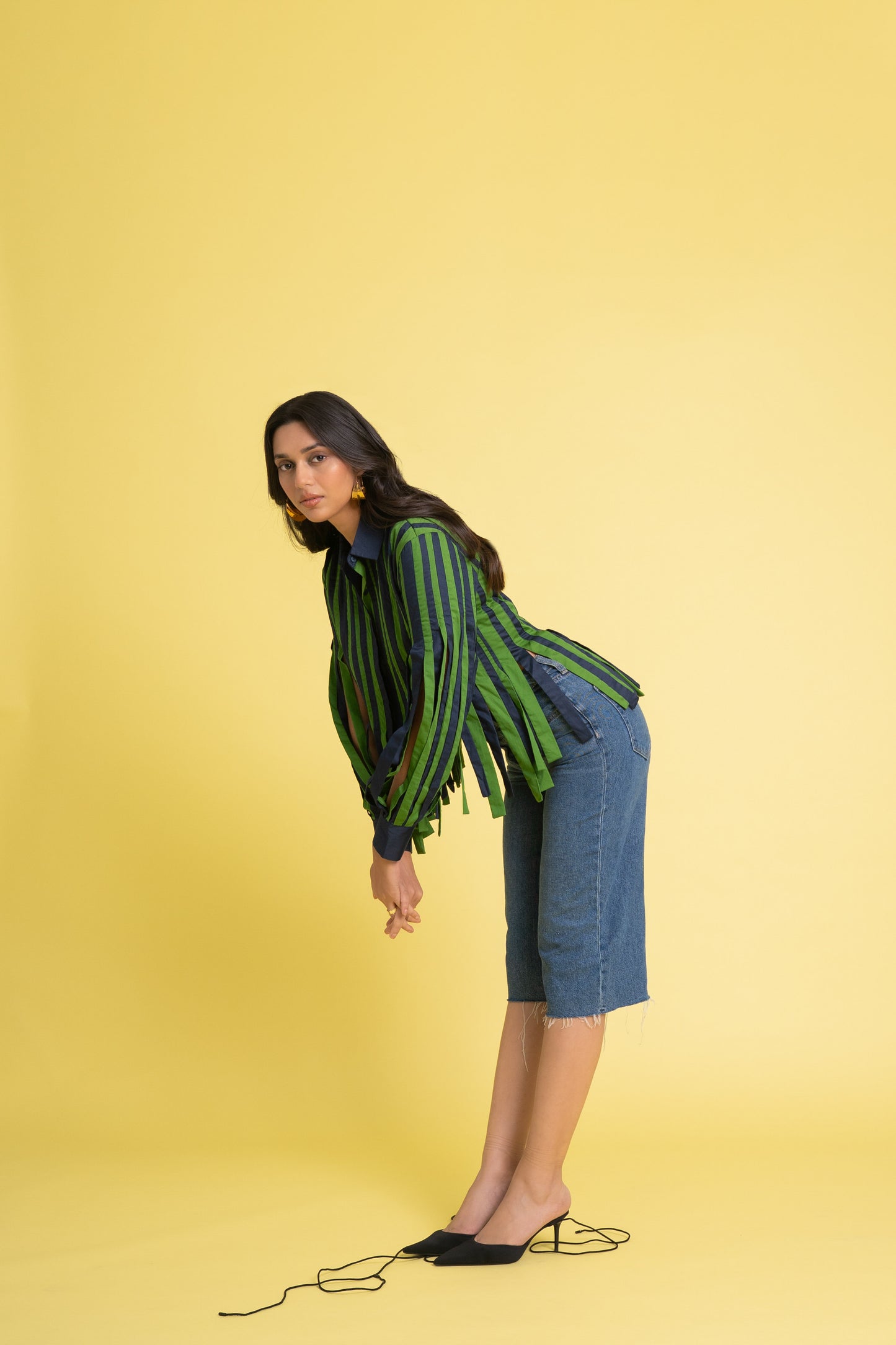 Green Blue Panel Shirt