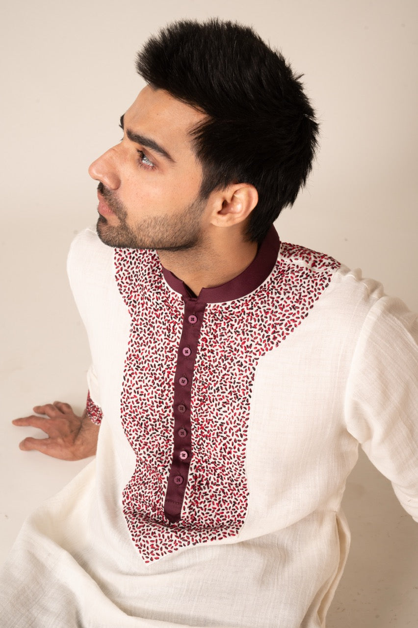 embroidered kurta, shay kurta