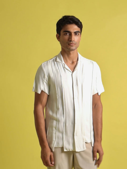 Moss Panel Shirt white