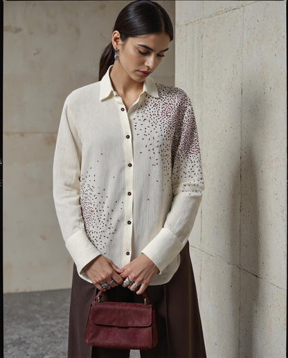 Crinkled Cotton Scatter Shirt