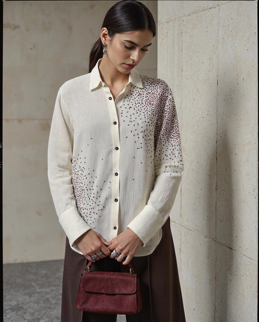 Crinkled Cotton Scatter Shirt